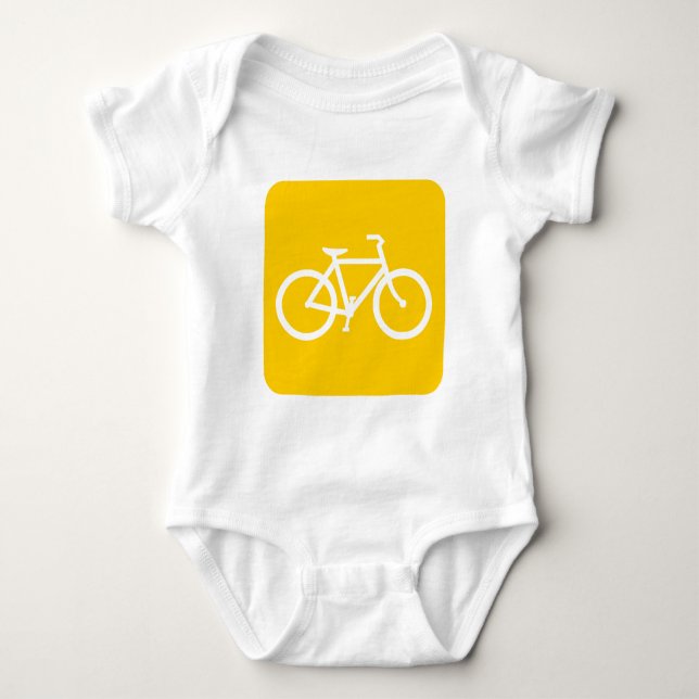 Bicycle Sign - Amber Baby Bodysuit (Front)