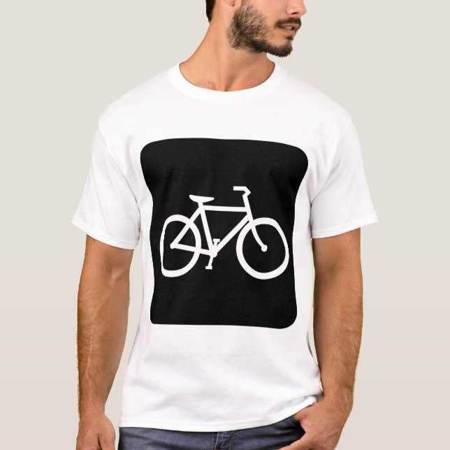 Bicycle Sign - Black T-Shirt (Front)