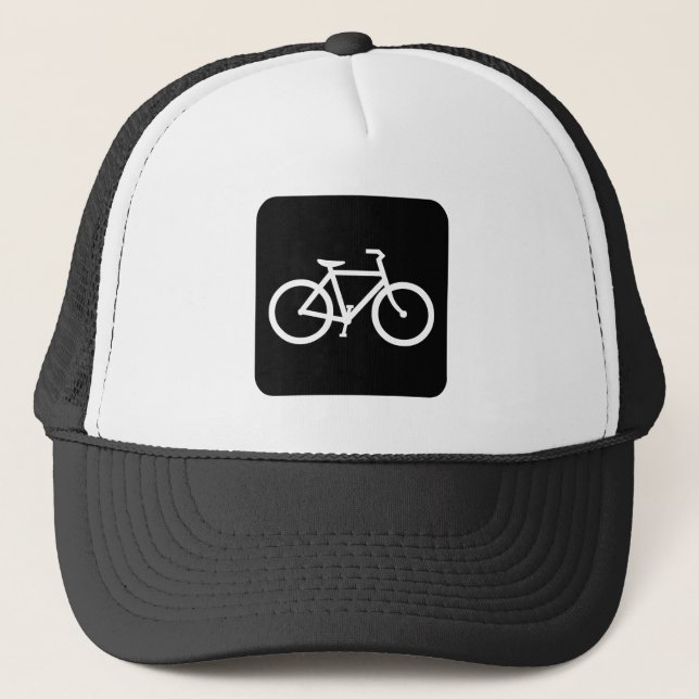 Bicycle Sign - Black Trucker Hat (Front)