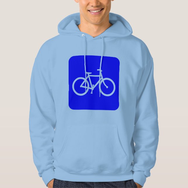 Bicycle Sign - Blue Hoodie (Front)