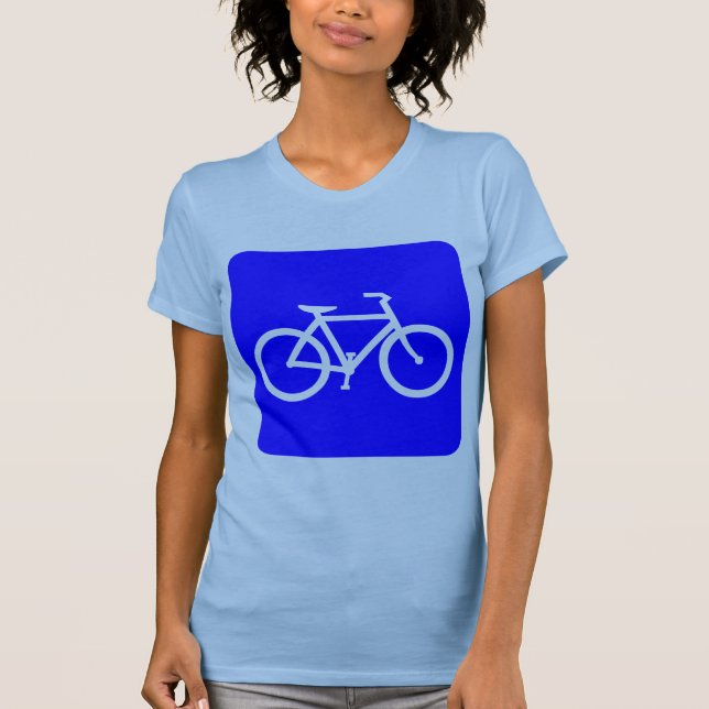 Bicycle Sign - Blue T-Shirt (Front)