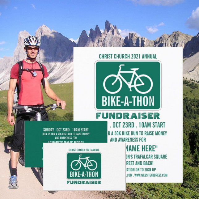 Bicycle Sign, Charity Bike-a-Thon Event Business Card (Creator Uploaded)