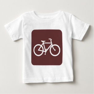 Bicycle Sign - Dark Brown Baby T-Shirt