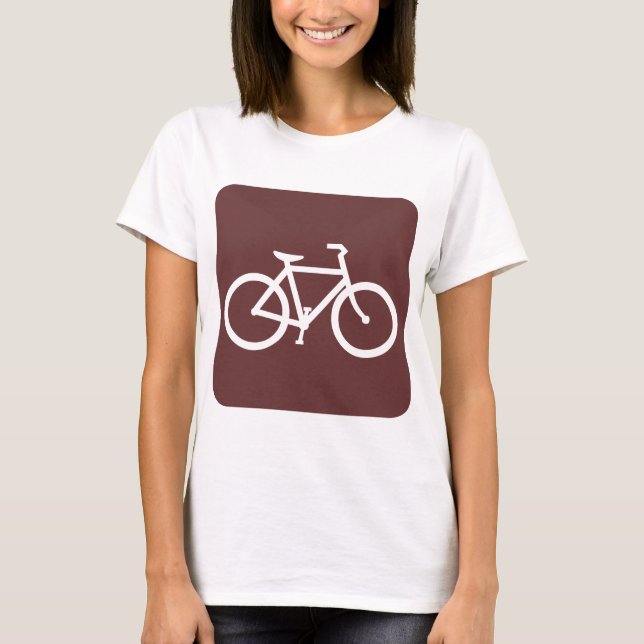 Bicycle Sign - Dark Brown T-Shirt (Front)