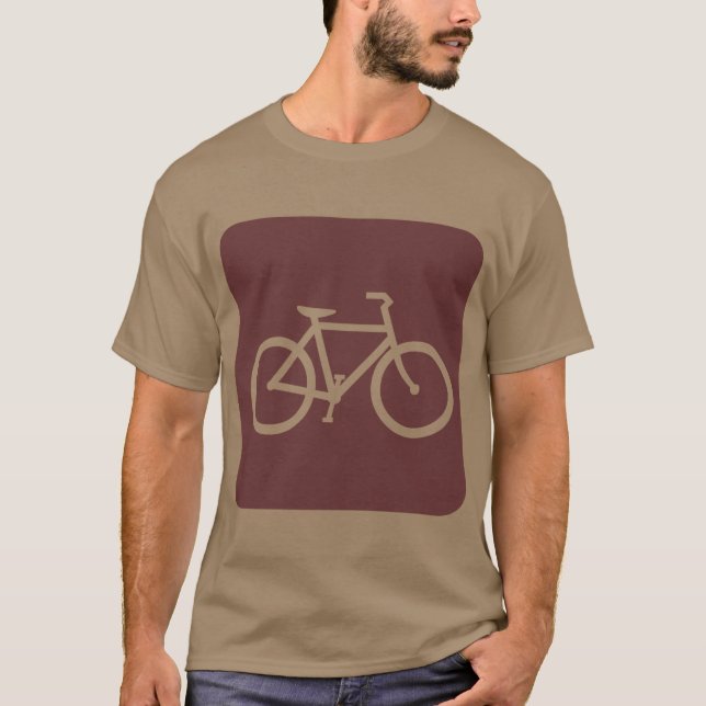 Bicycle Sign - Dark Brown T-Shirt (Front)