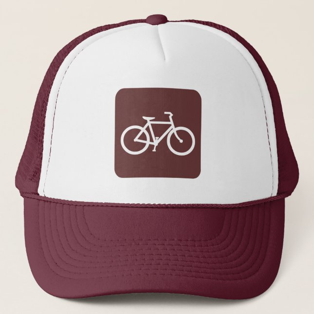 Bicycle Sign - Dark Brown Trucker Hat (Front)