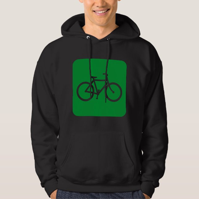 Bicycle Sign - Grass Green Hoodie (Front)