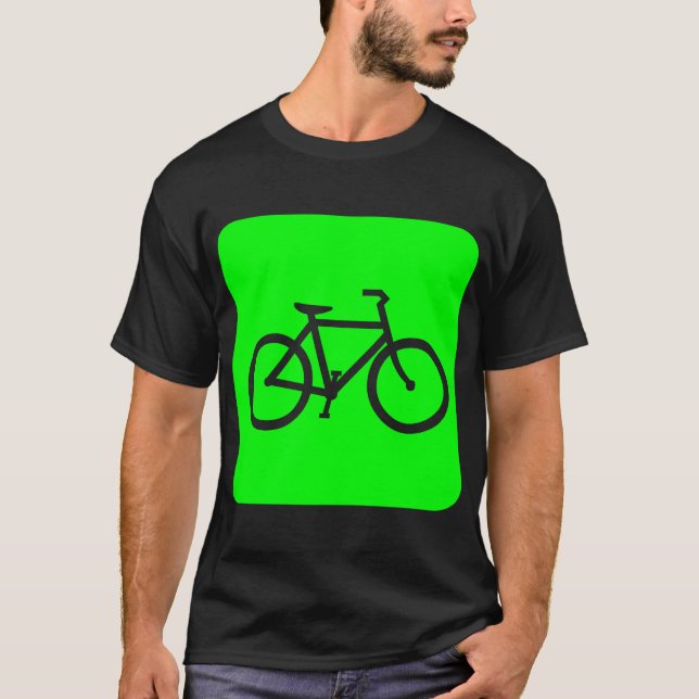 Bicycle Sign - Green T-Shirt (Front)