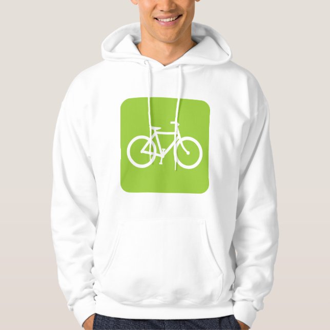 Bicycle Sign - Martian Green Hoodie (Front)