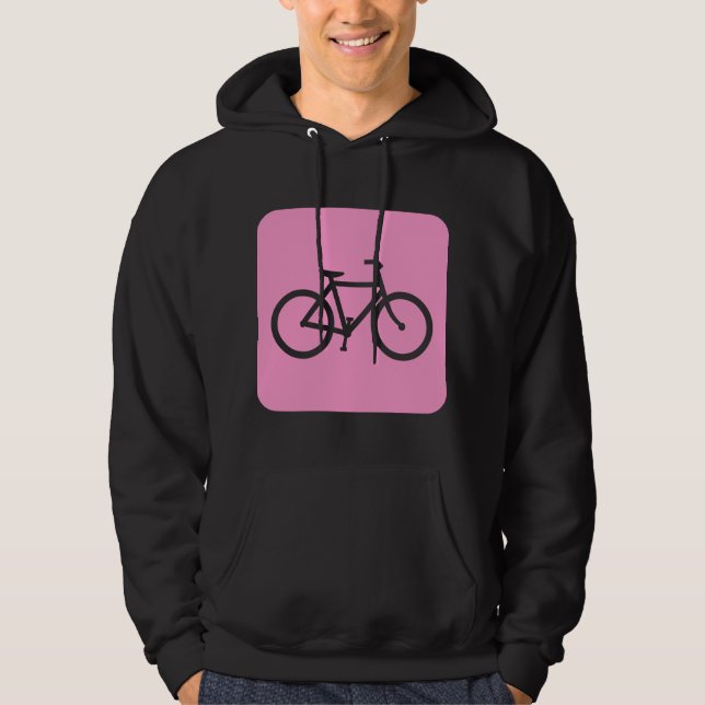 Bicycle Sign - Pink Hoodie (Front)