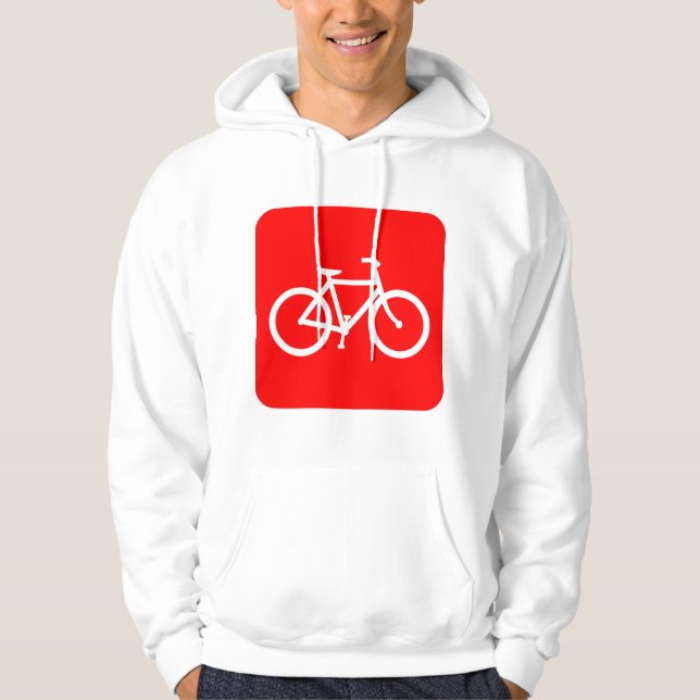 Bicycle Sign - Red Hoodie (Front)