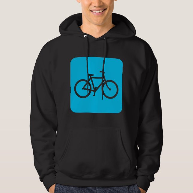 Bicycle Sign - Sky Blue Hoodie (Front)