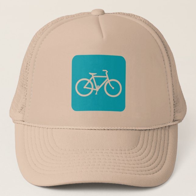 Bicycle Sign - Sky Blue Trucker Hat (Front)