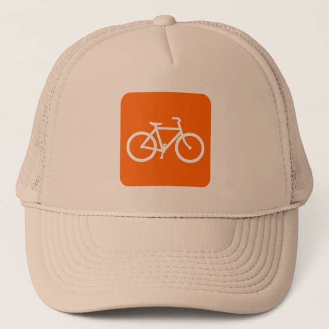 Bicycle Sign - White Trucker Hat (Front)