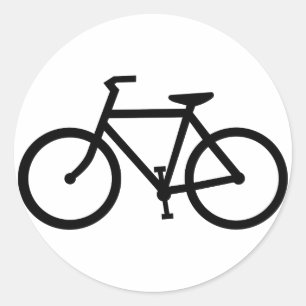 bicycle silhouette classic round sticker