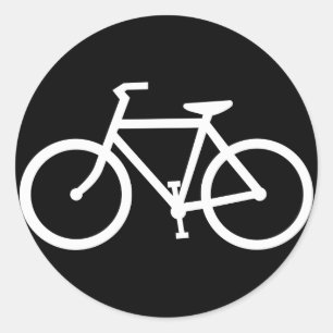 bicycle silhouette classic round sticker
