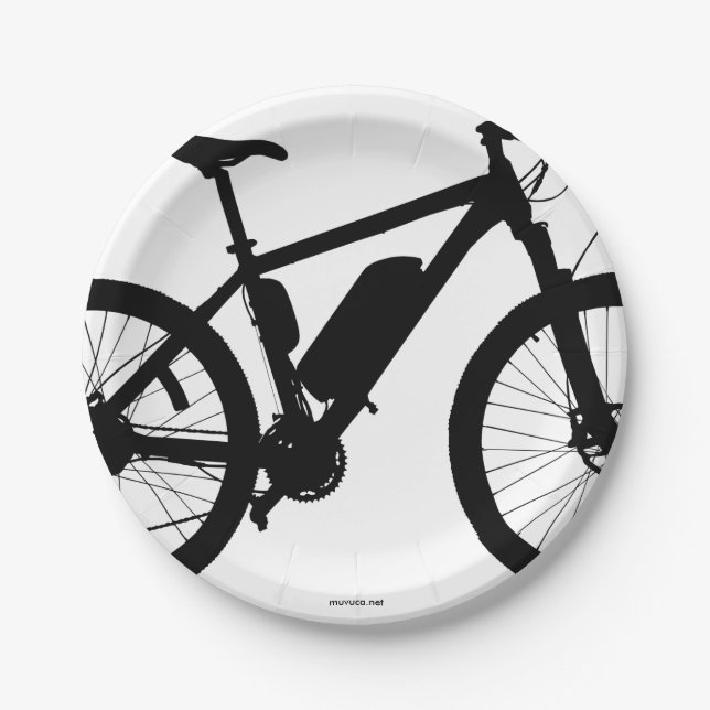 Bicycle Silhouette Paper Plate (Front)