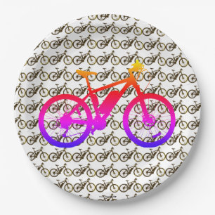 Bicycle Silhouette Paper Plate