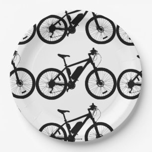 Bicycle Silhouette Paper Plate