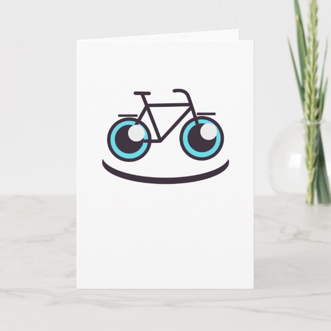 Bicycle Smile Funny Bike Cyclist Card (Front)
