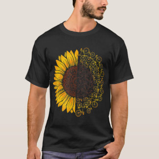 Bicycle Sunflower Bike Lover Biking Cycle Gift T-Shirt