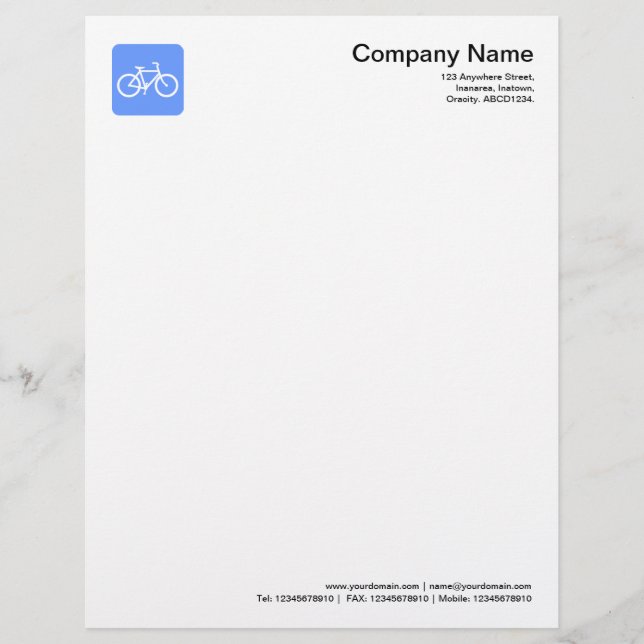 Bicycle Symbol - Baby Blue Customised Letterhead (Front)