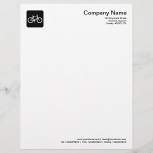 Bicycle Symbol - Black Customized Letterhead