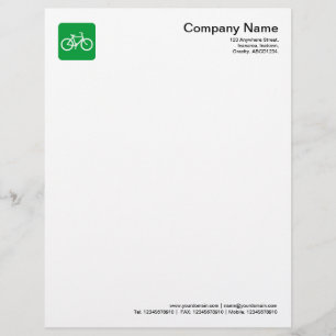 Bicycle Symbol - Grass Green Letterhead Template