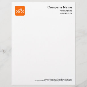 Bicycle Symbol - Orange Customised Letterhead