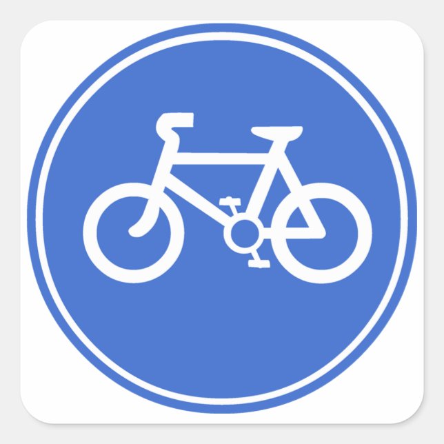 Bicycle Symbol Square Sticker (Front)