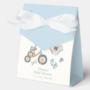 Bicycle Teddy Bear Toys Nursery Boy Baby Shower  Favour Box