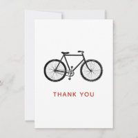 Bicycle Thank You Card, Vintage Bike