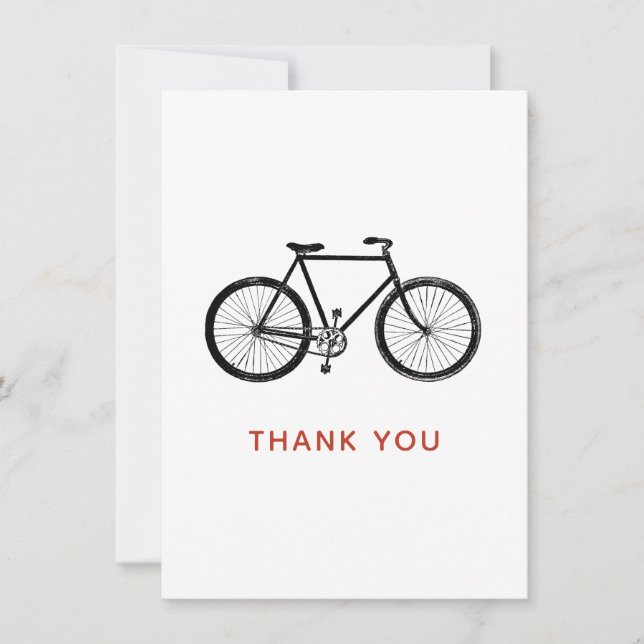 Bicycle Thank You Card, Vintage Bike (Front)