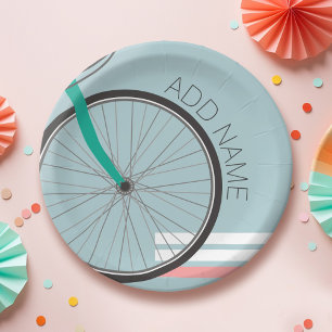 Bicycle Theme Party with Custom Text Paper Plate