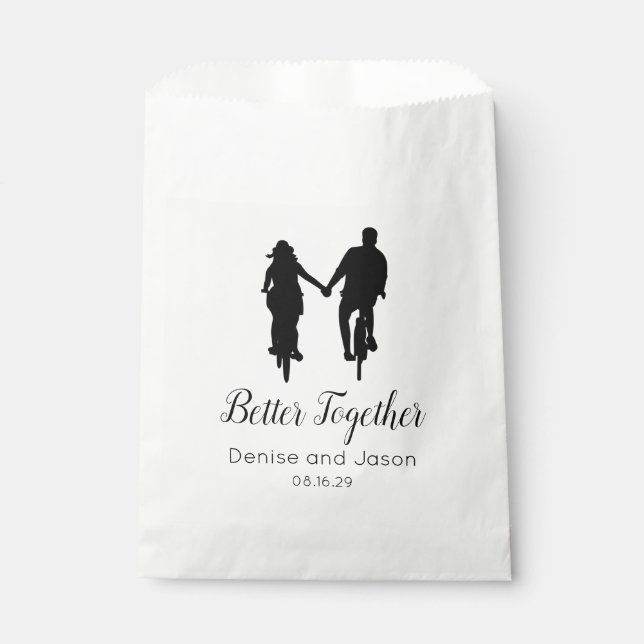Bicycle Themed Better Together Wedding Napkins Favour Bags (Front)