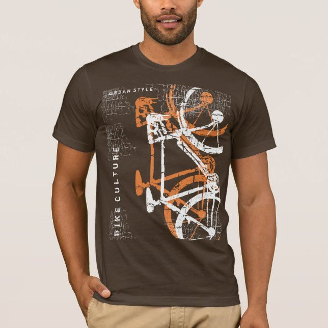bicycle themed cool brown tee (Front)