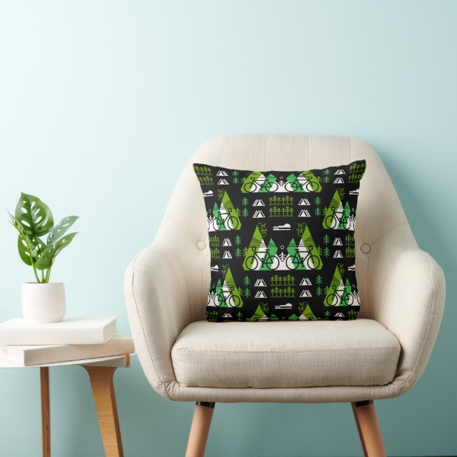 Bicycle-Themed Present Print Cushion (Chair)