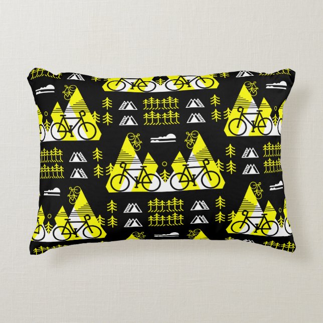 Bicycle-Themed Present Print Decorative Cushion (Front)