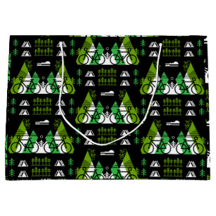 Bicycle-Themed Present Print Large Gift Bag