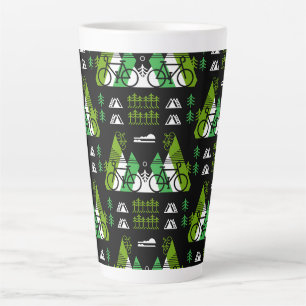 Bicycle-Themed Present Print Latte Mug