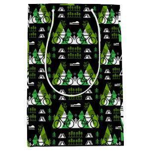 Bicycle-Themed Present Print Medium Gift Bag