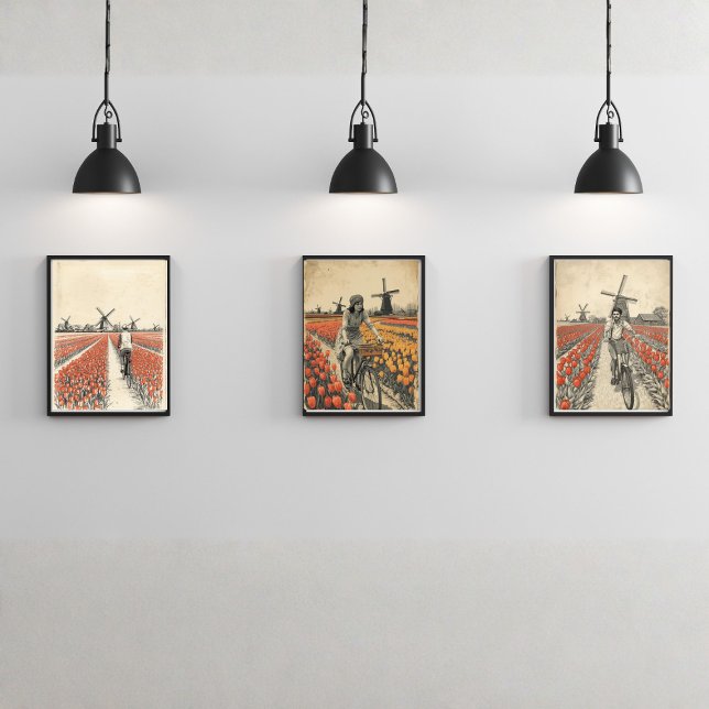 Bicycle through Tulip Fields – Dutch Countryside  (Creator Uploaded)