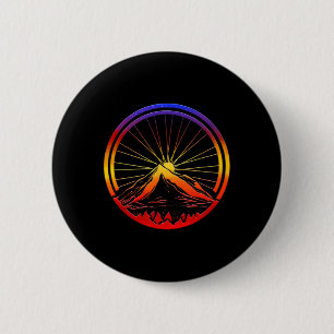 Bicycle Tour, Cycling Gift For Cyclists, Sunset 6 Cm Round Badge