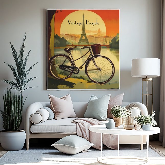 Bicycle Travel Poster, Paris customisable Poster (Creator Uploaded)