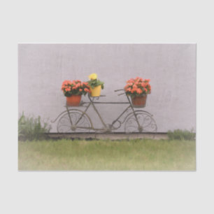 Bicycle Vintage Antique Orange Floral Victorian Tissue Paper