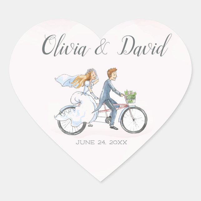 Bicycle Wedding Stickers (Front)