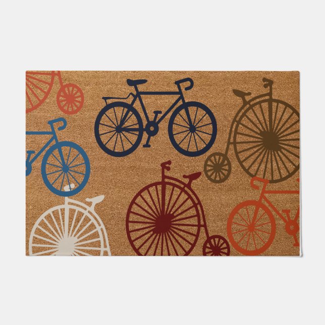 Bicycle Welcome Mat, Bike Doormat, Bike Rider Gift Doormat (Front)