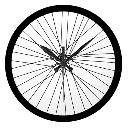 Image of Bicycle Wheel clock (2D printed graphic)