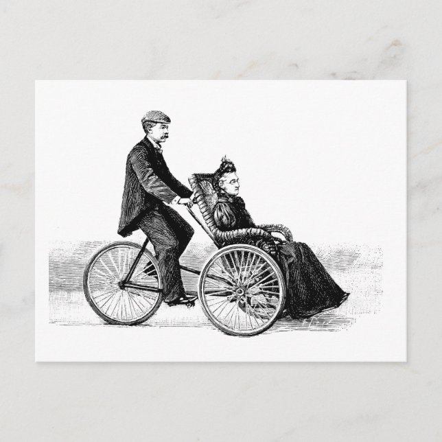 Bicycle Wheelchair - Vintage Victorian Bicycles Postcard (Front)