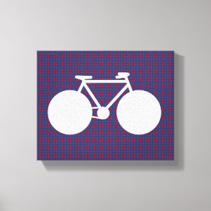 bicycle white / red small dots canvas print
